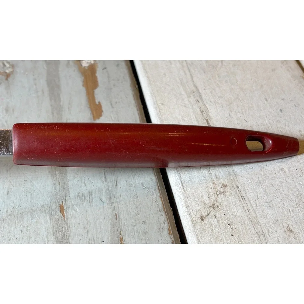 Vintage STANLEY Stainless Steel Ladle USA Cornucopia Fruit Harvest Print MCM
